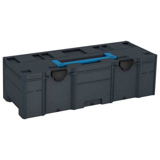 Tanos systainer³ XXL 237 anthracite grey (RAL 7016), closure signal black (RAL 9004), handle Sky blue (RAL 5015)