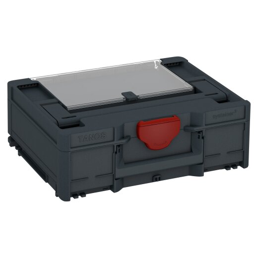 Tanos systainer³ Deckelfach M 137 anthrazit (RAL 7016), Verschluss karminrot (RAL 3002), Griff anthrazit (RAL 7016) - 83550043.150