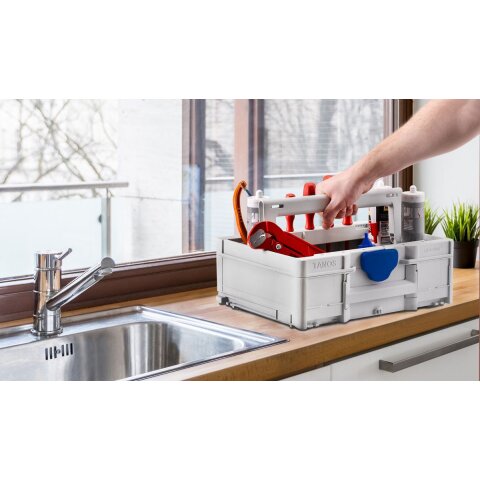 Tanos systainer³ ToolBox M 237 anthrazit (RAL 7016), Verschluss smaragdgrün (RAL 6001)