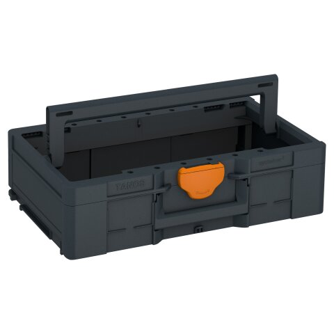 Tanos systainer³ ToolBox L 137 anthrazit (RAL 7016), closure deep orange (RAL 2011)