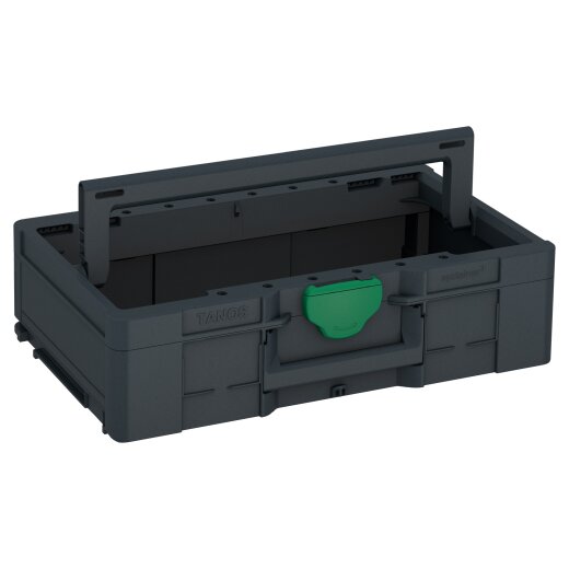 Tanos systainer³ ToolBox L 137 anthrazit (RAL 7016), Verschluss signalgrün (HKS 54 K)