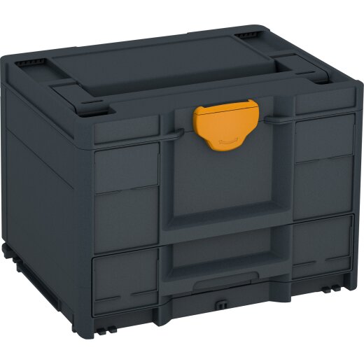 Tanos systainer³ Combi M 287 anthrazit (RAL 7016), closure daffodil yellow (RAL 1007), handle anthracite grey (RAL 7016)
