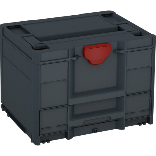 Tanos systainer³ Combi M 287 anthrazit (RAL 7016), closure carmine red (RAL 3002), handle anthracite grey (RAL 7016)
