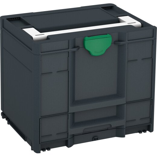 Tanos systainer³ Combi M 337 anthrazit (RAL 7016), closure signal green (HKS 54 K), handle white (RAL 9016)