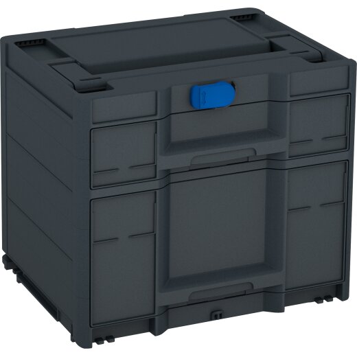 Tanos systainer³ Sortainer/2 M 337 anthrazit (RAL 7016), closure signalblue (HKS 43 K), handle anthracite grey (RAL 7016)