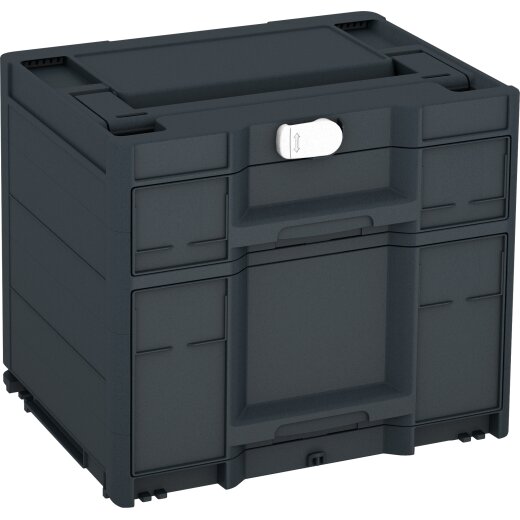 Tanos systainer³ Sortainer/2 M 337 anthrazit (RAL 7016), closure white (RAL 9016), handle anthracite grey (RAL 7016)
