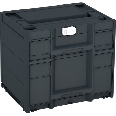 Tanos systainer³ Sortainer/2 M 337 anthrazit (RAL 7016), closure white (RAL 9016), handle anthracite grey (RAL 7016)