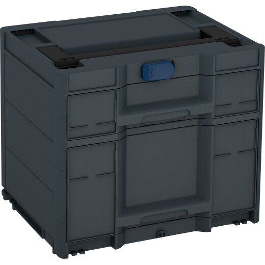 Tanos systainer³ Sortainer/2 M 337 anthrazit (RAL 7016), closure saphire blue (RAL 5003), handle signal black (RAL 9004)