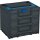Tanos systainer³ Sortainer/3 M 337 anthrazit (RAL 7016), closure signalblue (HKS 43 K), handle Sky blue (RAL 5015)