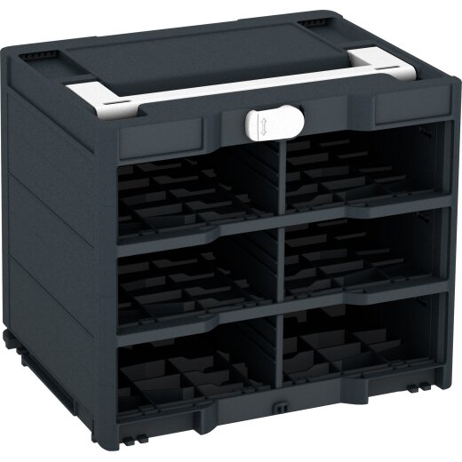 Tanos systainer³ Rack/0 M 337 anthrazit (RAL 7016), closure white (RAL 9016), handle white (RAL 9016)