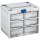 Tanos systainer³ Rack/6 M 337 lichtgrau (RAL 7035), closure signalblue (HKS 43 K), handle light grey (RAL 7035)