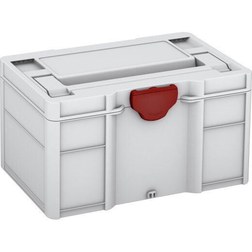 Tanos systainer³ S 147 light grey (RAL 7035), closure carmine red (RAL 3002)