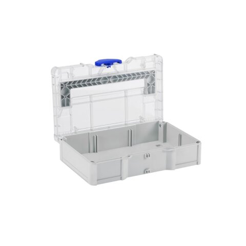Tanos systainer³ S 76 Deckel transparent, Grundkörper lichtgrau (RAL 7035), Verschluss lichtgrau (RAL 7035)