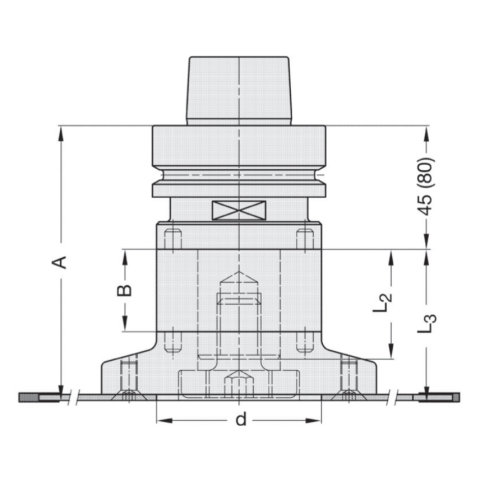 JSO Sägeblattaufnahme HSK-F 63 | 3-teilig D=100mm