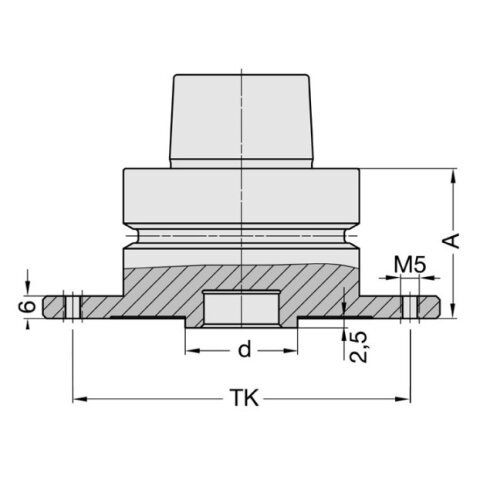 JSO Sägeblattaufnahme HSK-F 63 1-teilig | D=106mm, d=30mm