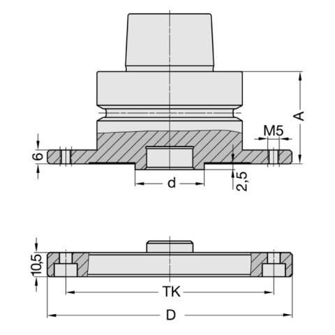 JSO Sägeblattaufnahme HSK-F 63 1-teilig | D=106mm, d=30mm