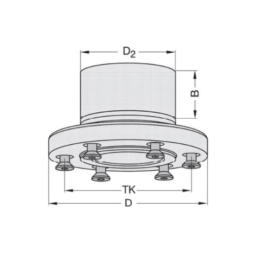 JSO Sägeblattaufnahme 2-teilig D=100mm, d=30mm - 39495-0-10000-X