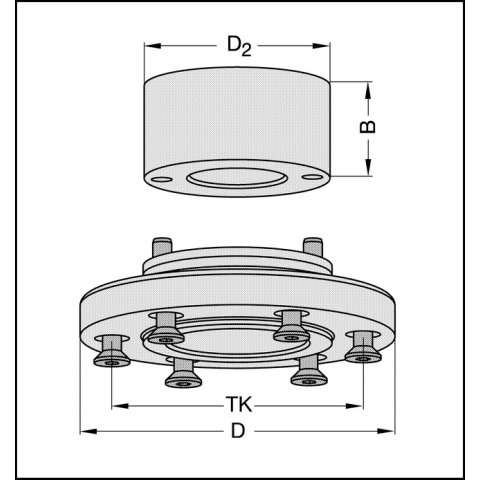 JSO Sägeblattaufnahme 2-teilig D=100mm, d=30mm -...