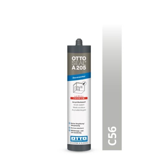 Otto Premium-Acrylic concrete grey C56 glossy "OTTOSEAL® A205" 310ml Cartridge