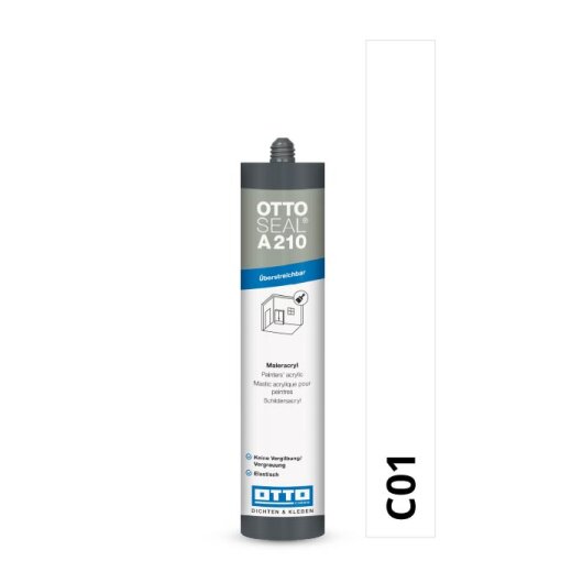Otto Painters-Acrylic white C01 glossy "OTTOSEAL® A210" 300ml Cartridge