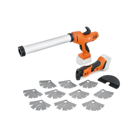 FEIN Akku-Kartuschenpresse und Akku-MultiMaster AKP 18-600 AS Fugensanierer-Set
