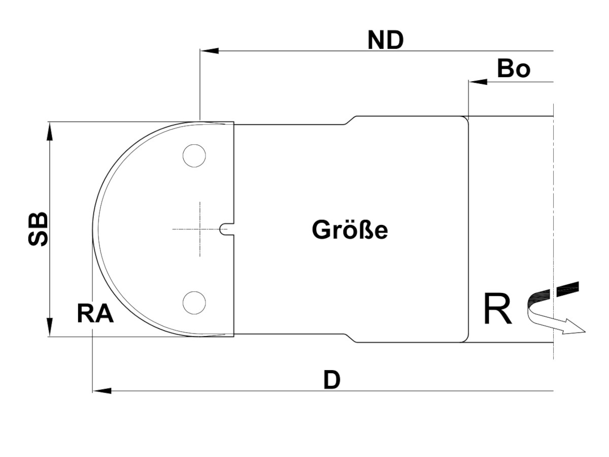 CMT Lochsäge technische Zeichnung