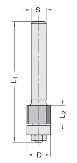 DIAFORM-Bündigfräser, Z=2, D=12,7x10mm