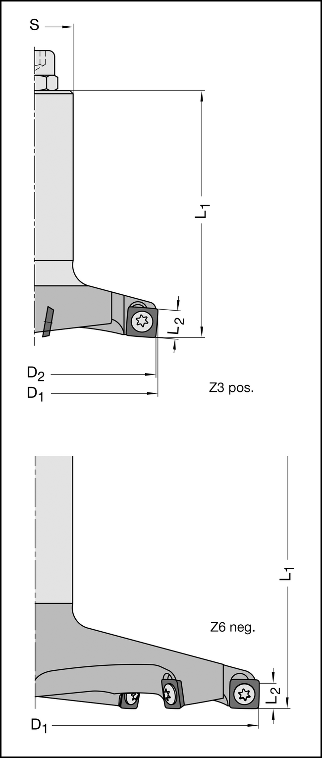FourCut-HW-Planfräser D=150mm, Z=6