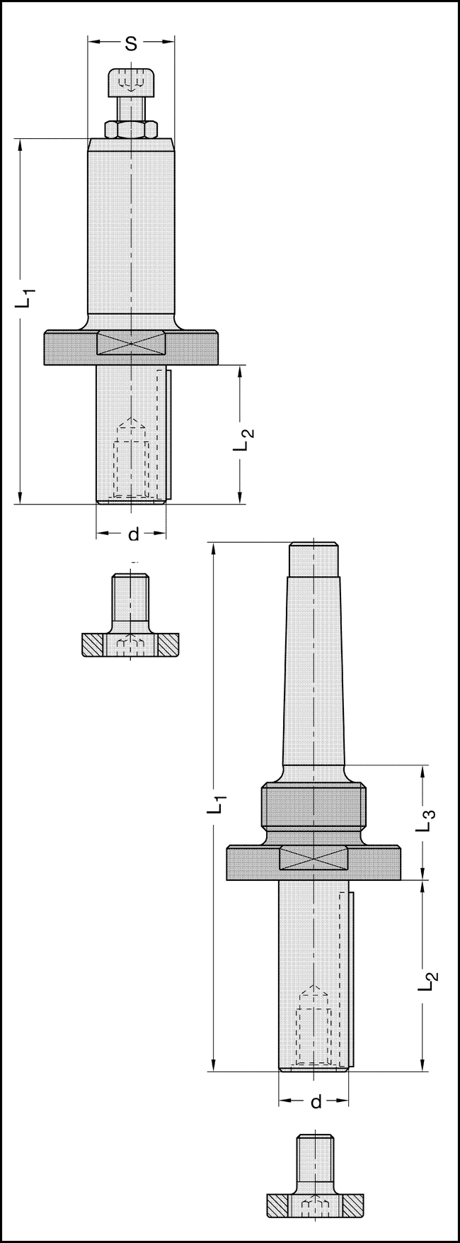 Fräsdorn d=30x40mm S=25x55mm m.E.