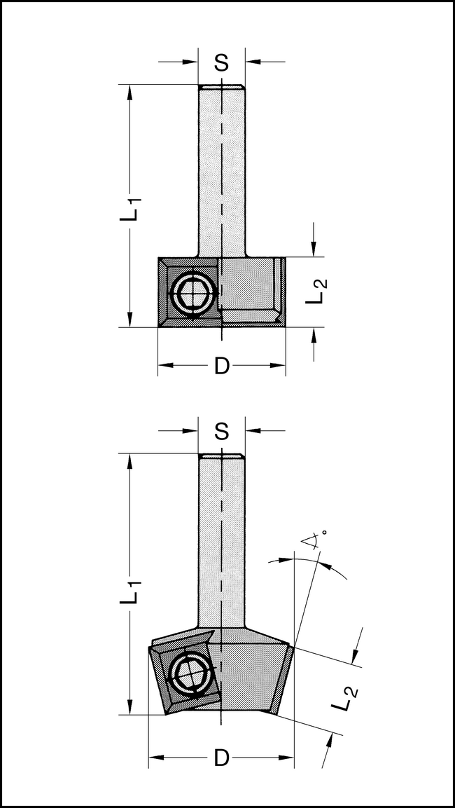 Fasefräser Z2 HW-WP 29mm 45°