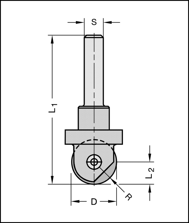 WP-Hohlkehlfräser Z1 R = 6,35mm