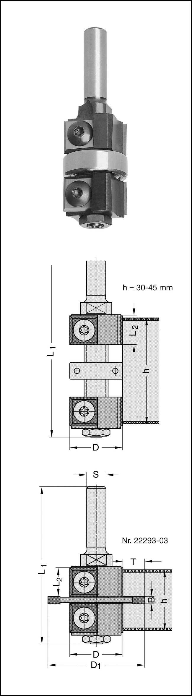 Doppelbündigfräser Z2 HW-WP 22x12mm