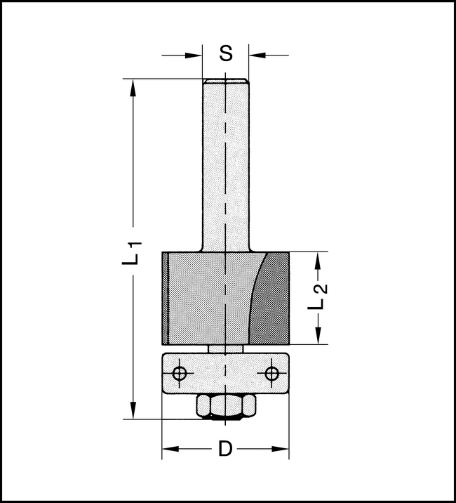 Bündigfräser Z2 HW 12,7x25mm