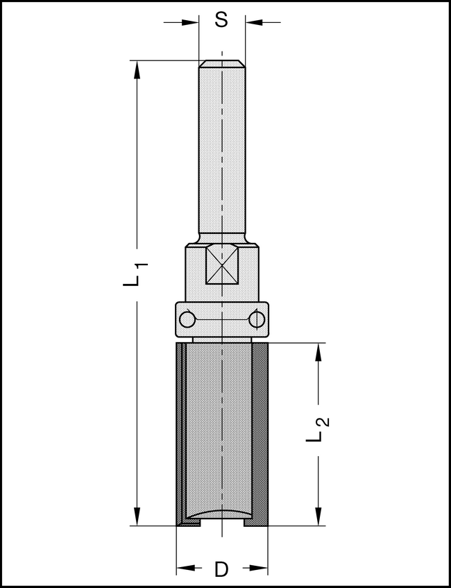 Bündigfräser Z2 HW 12,7x25mm