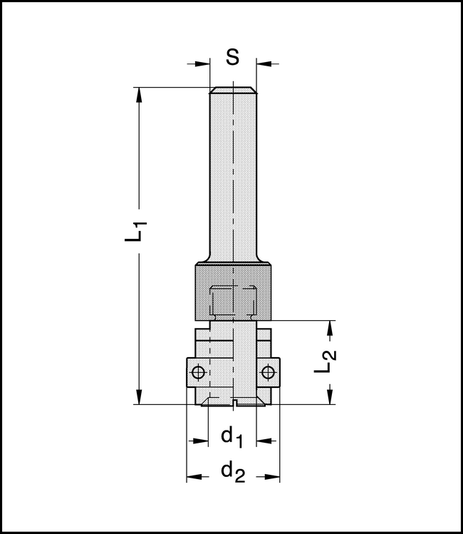 Aufnahmedorn d1=8mm / S=6mm