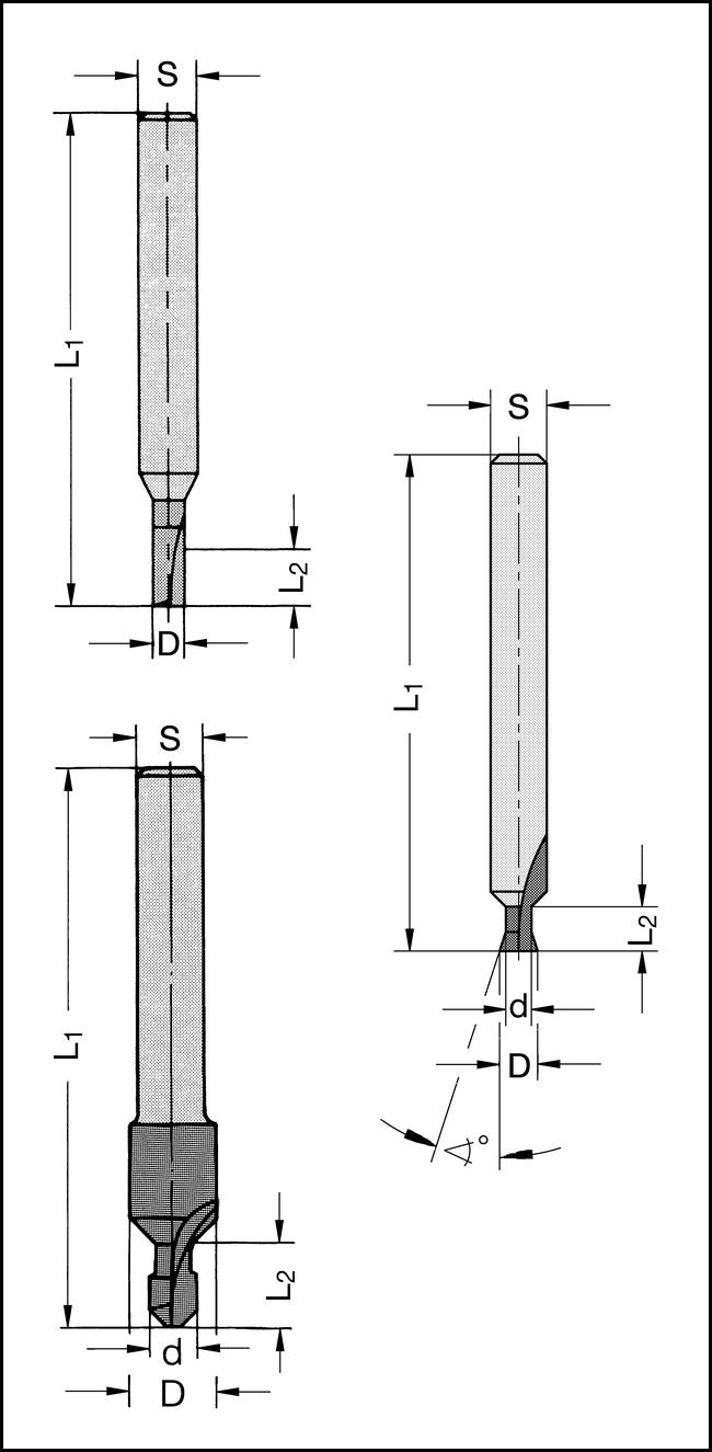 Nutfräser Z2 HW 3x8mm S=6mm