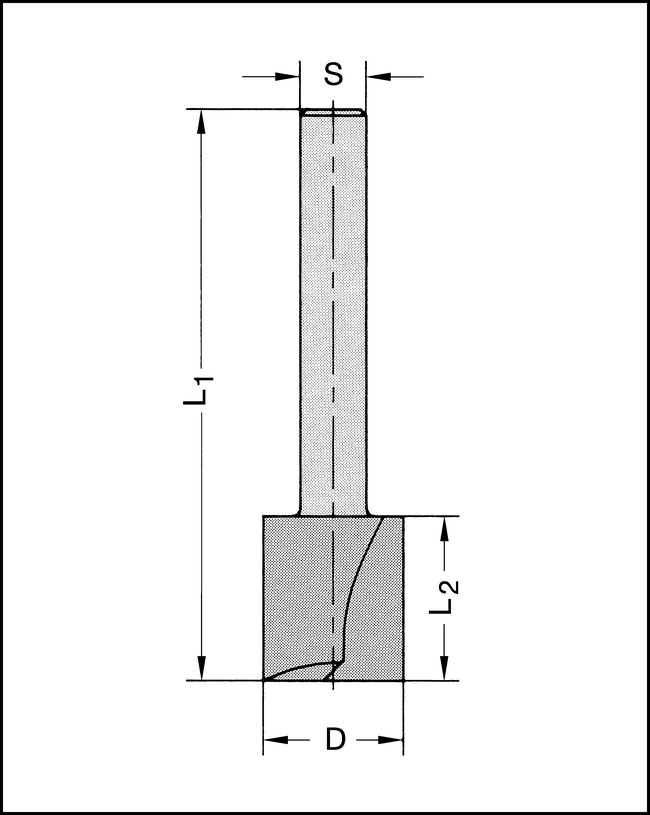 Nutfräser Z2 HS 8x20mm S=8mm