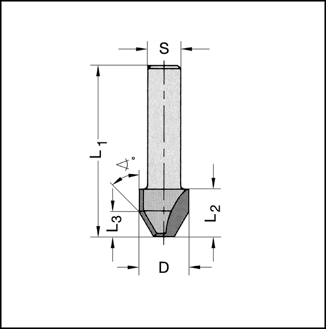 Fasefräser Z2 HW 12mm 45°