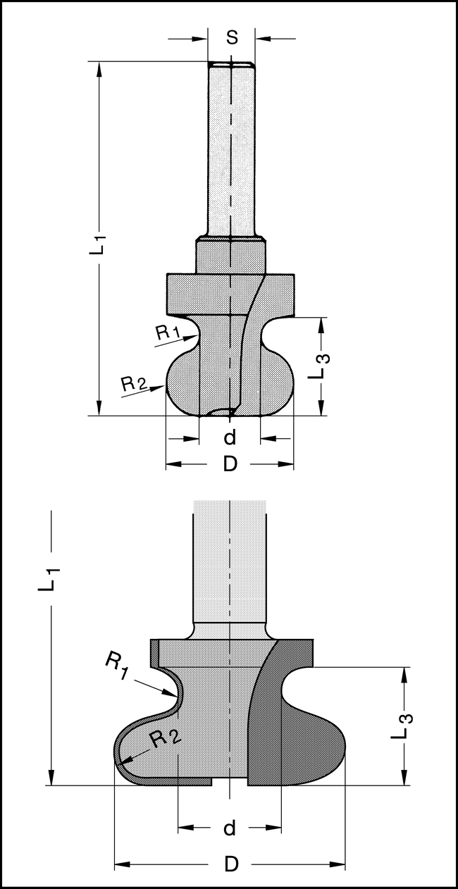 Griffmuldenfräser Z2 HW 38mm S=12mm