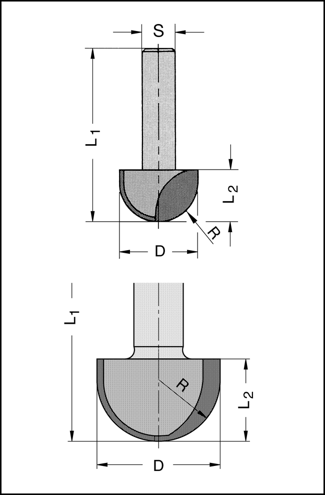 Hohlkehlfräser Z2 HW 8mm