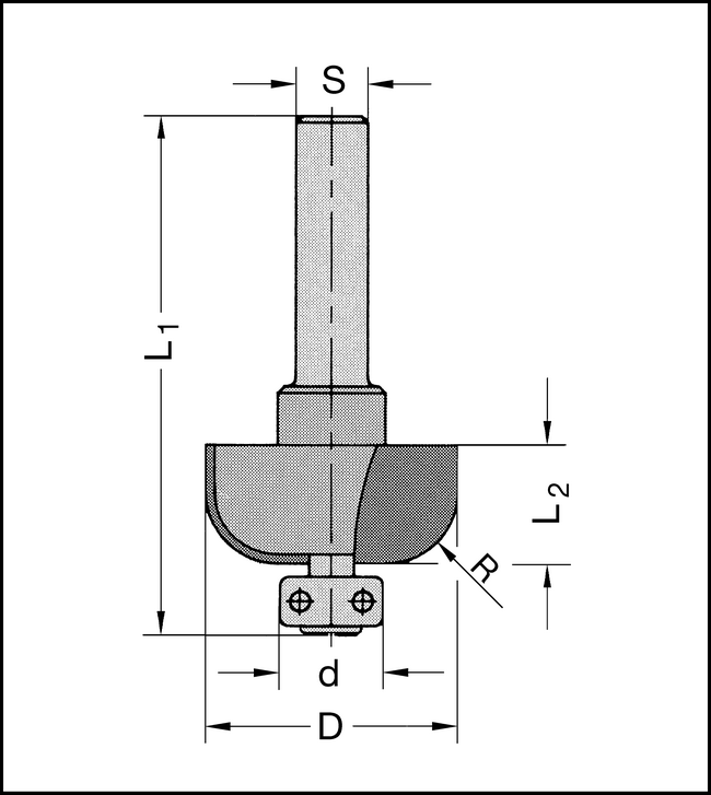 Halbhohlkehlfräser Z2 HW 24mm