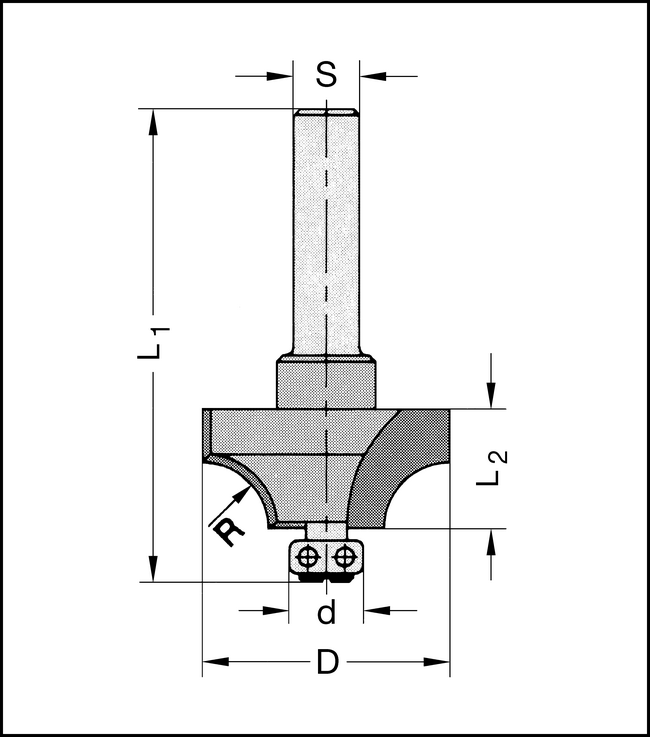 Viertelstabfräser Z2 HW 22mm