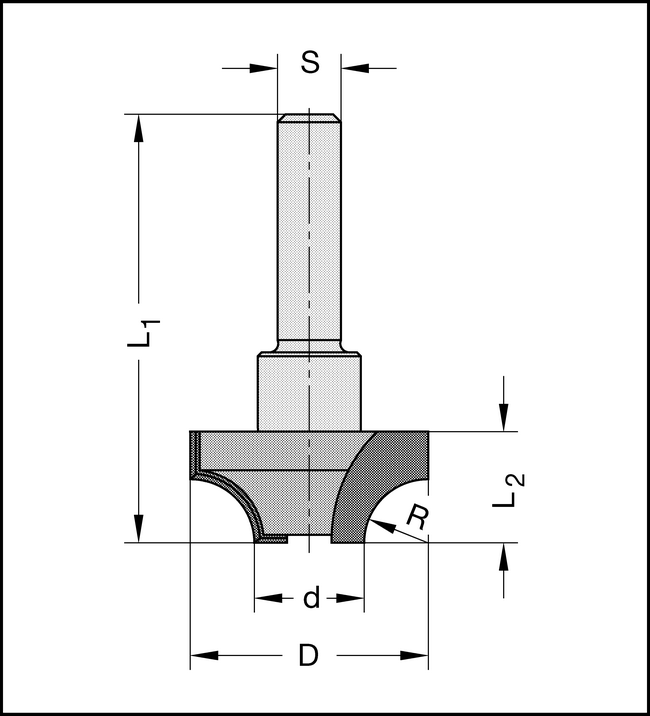 Abrundfräser Z2 HW 20mm R=4mm