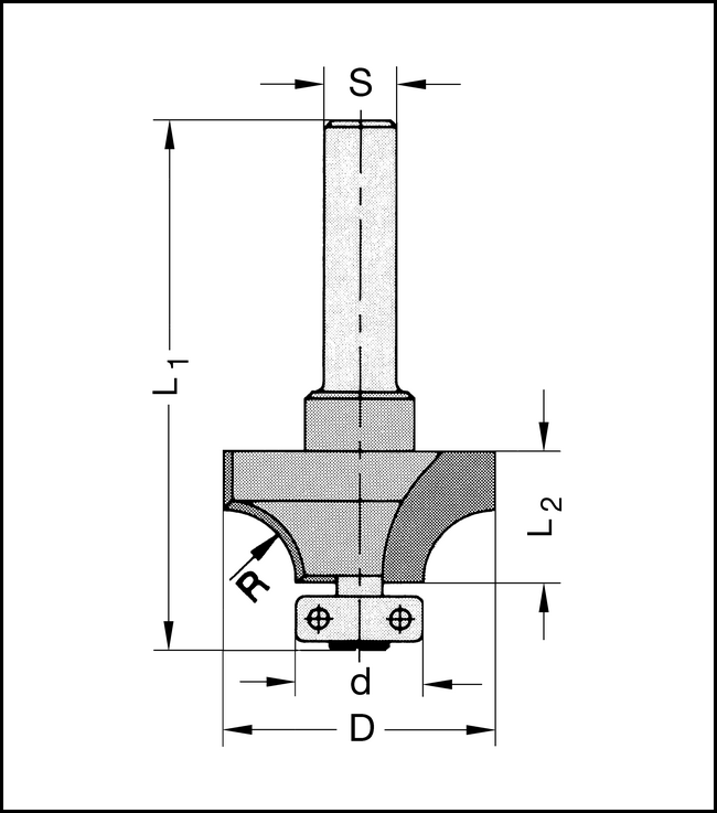 Abrundfräser Z2 HW 20mm R=4mm