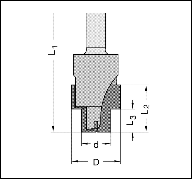 Stufenfräser Z2 HW D=20,3mm d=12,3mm