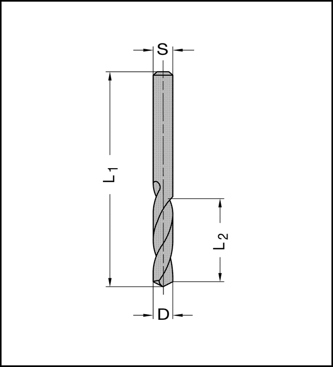 Spiralbohrer HW-massiv 2mm L.