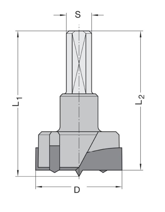 JSO Beschlaglochbohrer Z2+V2 HW Zeichnung