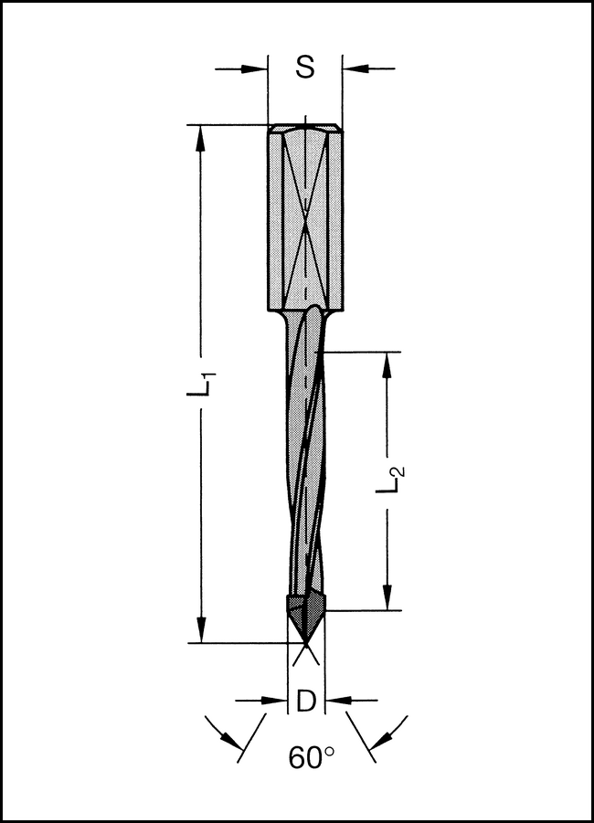 Dübelbohrer HW 5x25mm 60 GRAD L.