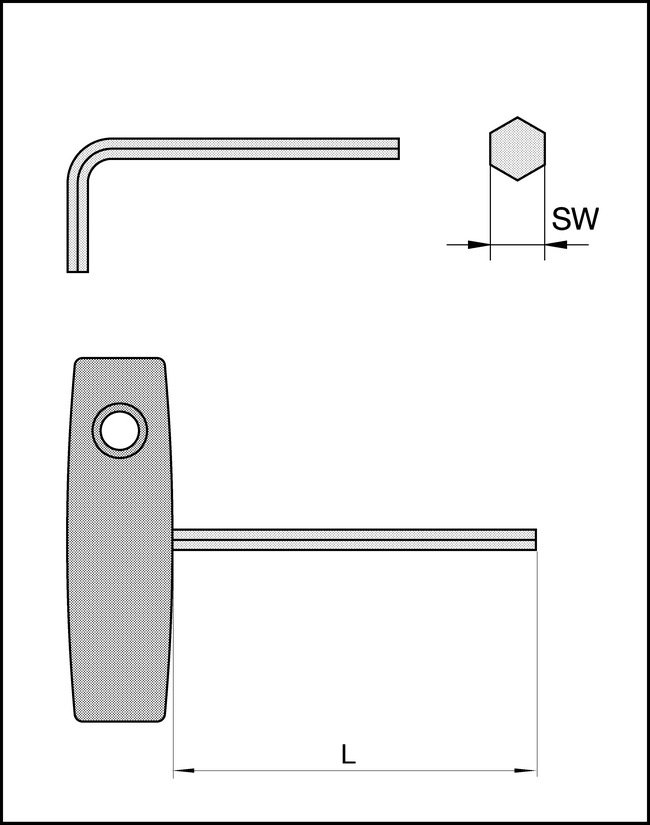 Sechskantschlüssel m.Quergriff SW 3x150