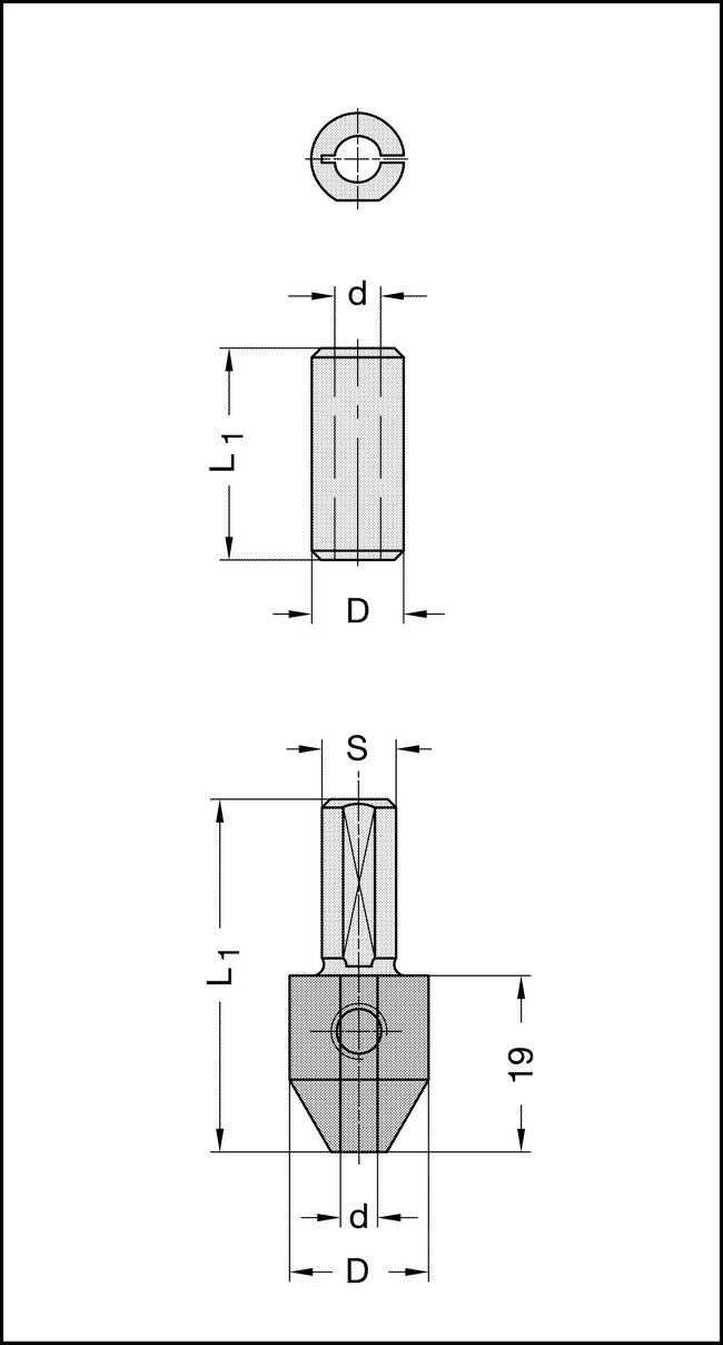 Bohreraufnahme 3mm S=8mm